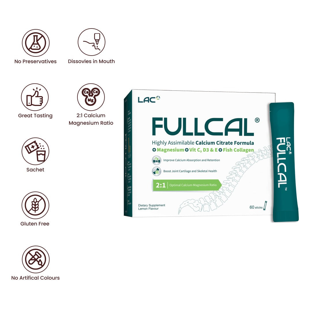 FullCal® - สูตรแคลเซียมซิเตรตที่ดูดซึมได้สูง