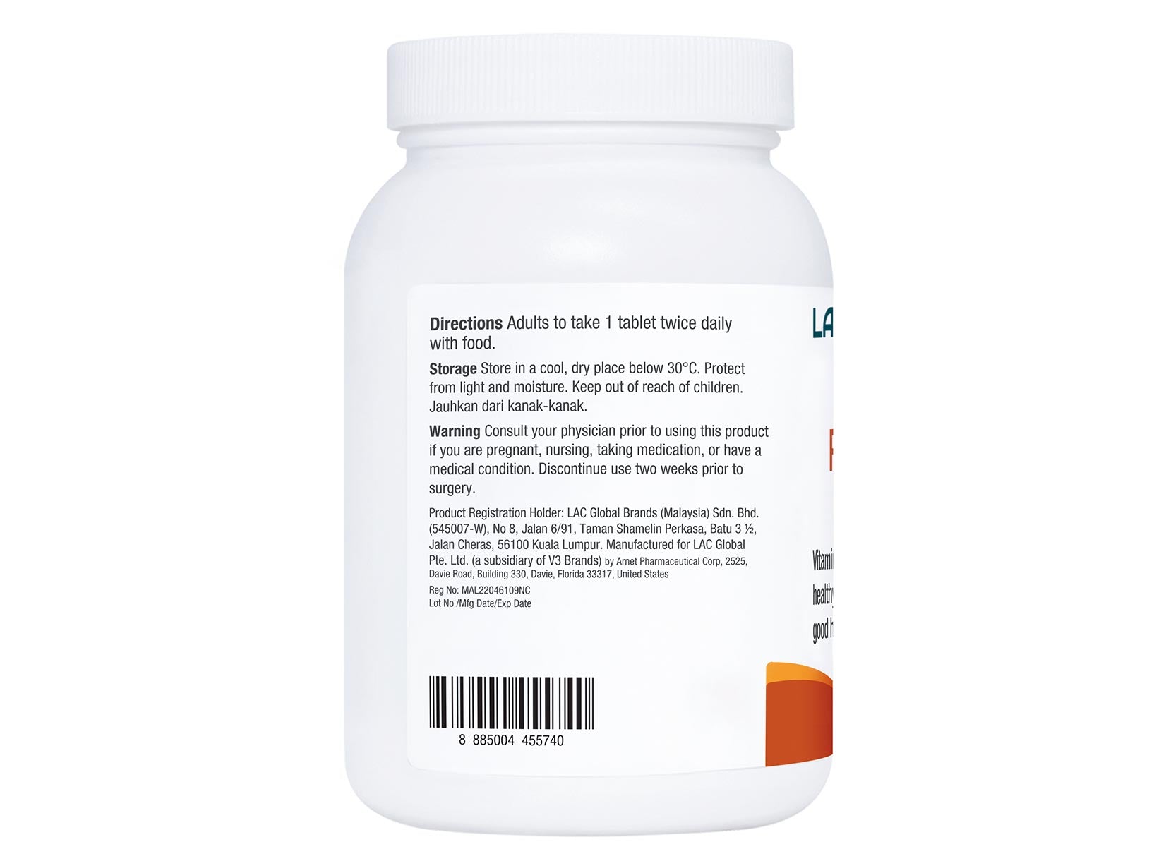 LAC Vitamin C 500mg Plus Rose Hips Timed-Release - 90 tablets