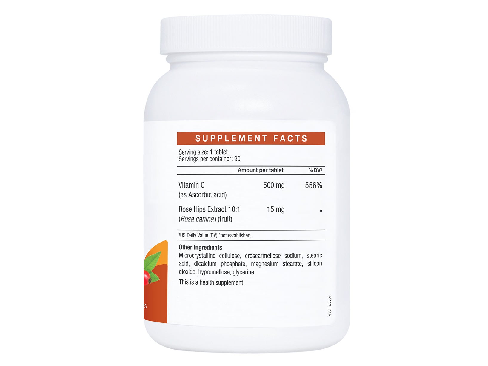 LAC Vitamin C 500mg Plus Rose Hips Timed-Release - 90 tablets