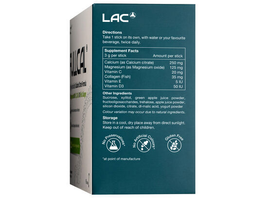 LAC FullCal® Apple - Highly Assimilable Calcium Citrate Formula (3g x 60sticks)