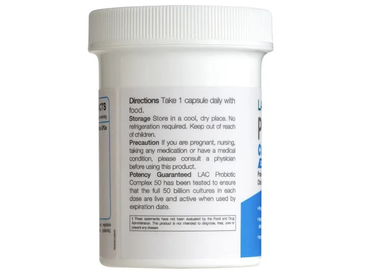LAC Probiotic Complex 50 Billion CFU - Higher Support (30 vegetarian capsules)
