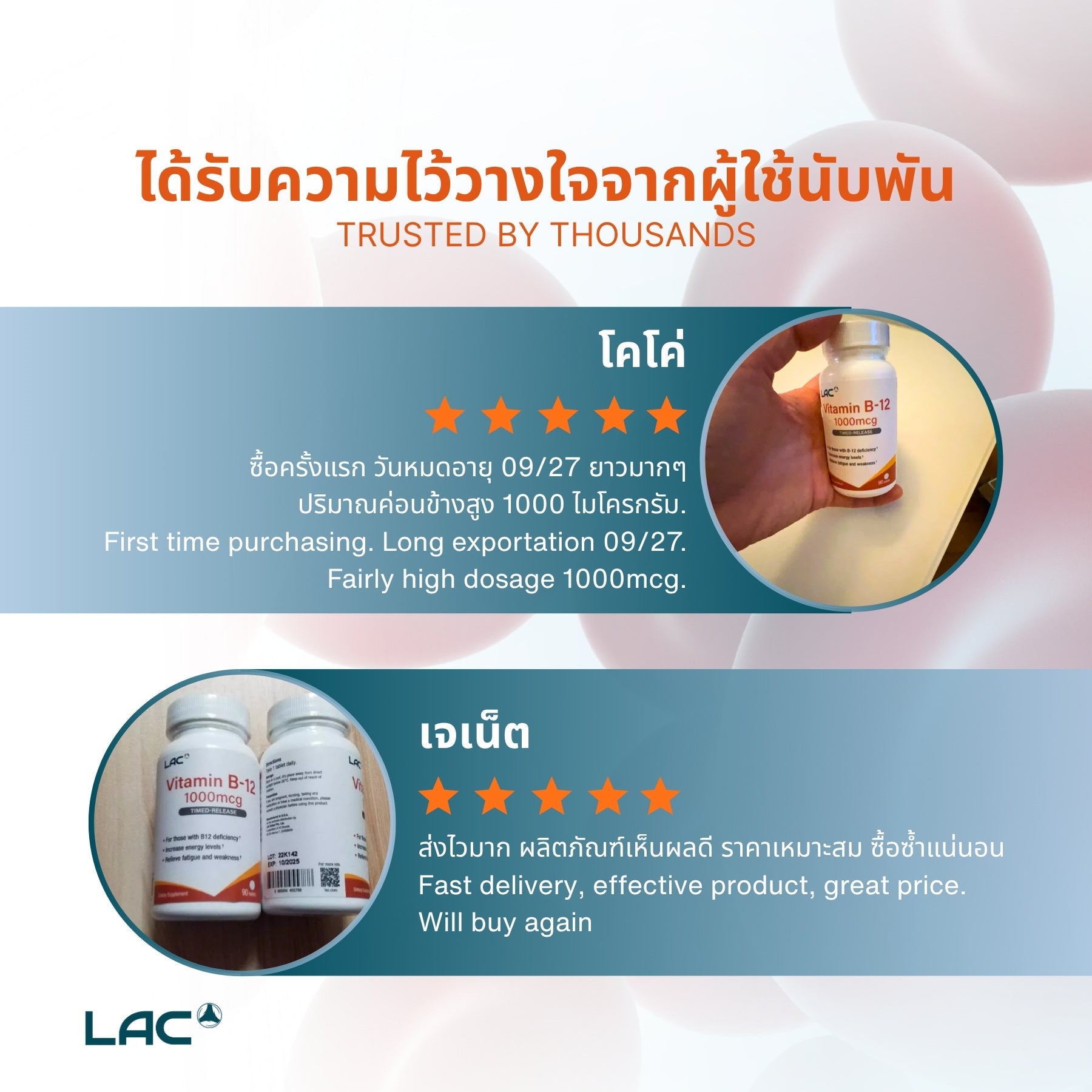 LAC Vitamin B-12 1000mcg Timed-Release - 90 Tablets