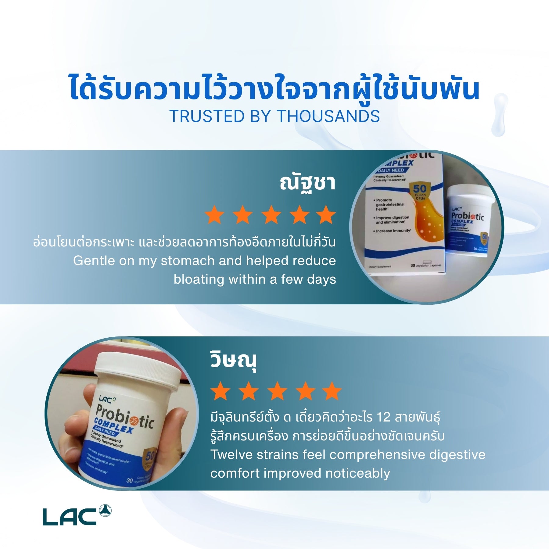 LAC Probiotic Complex 50 Billion CFU - Higher Support (30 vegetarian capsules)