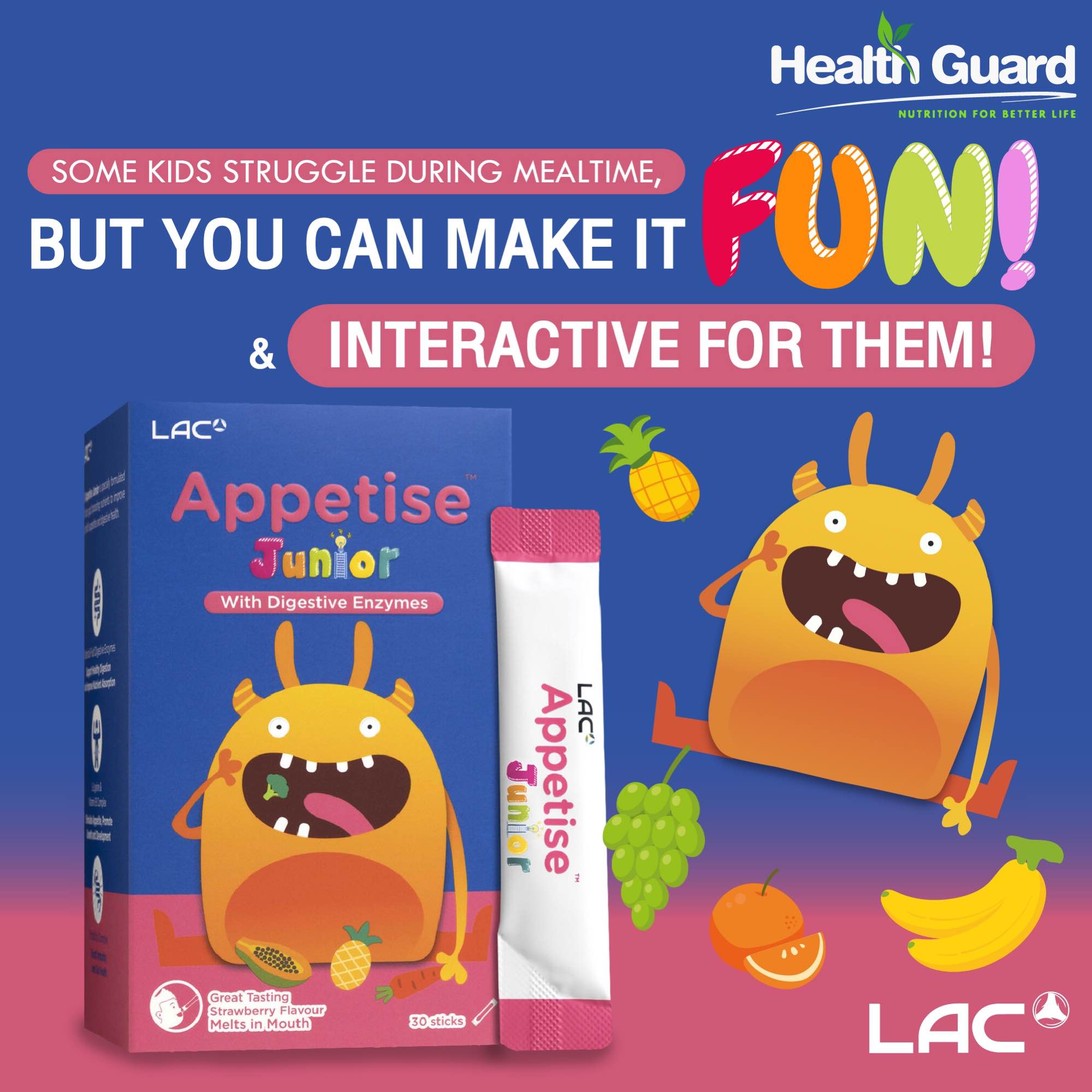 LAC Appetise™ Junior Strawberry Flavour - For Picky Eaters