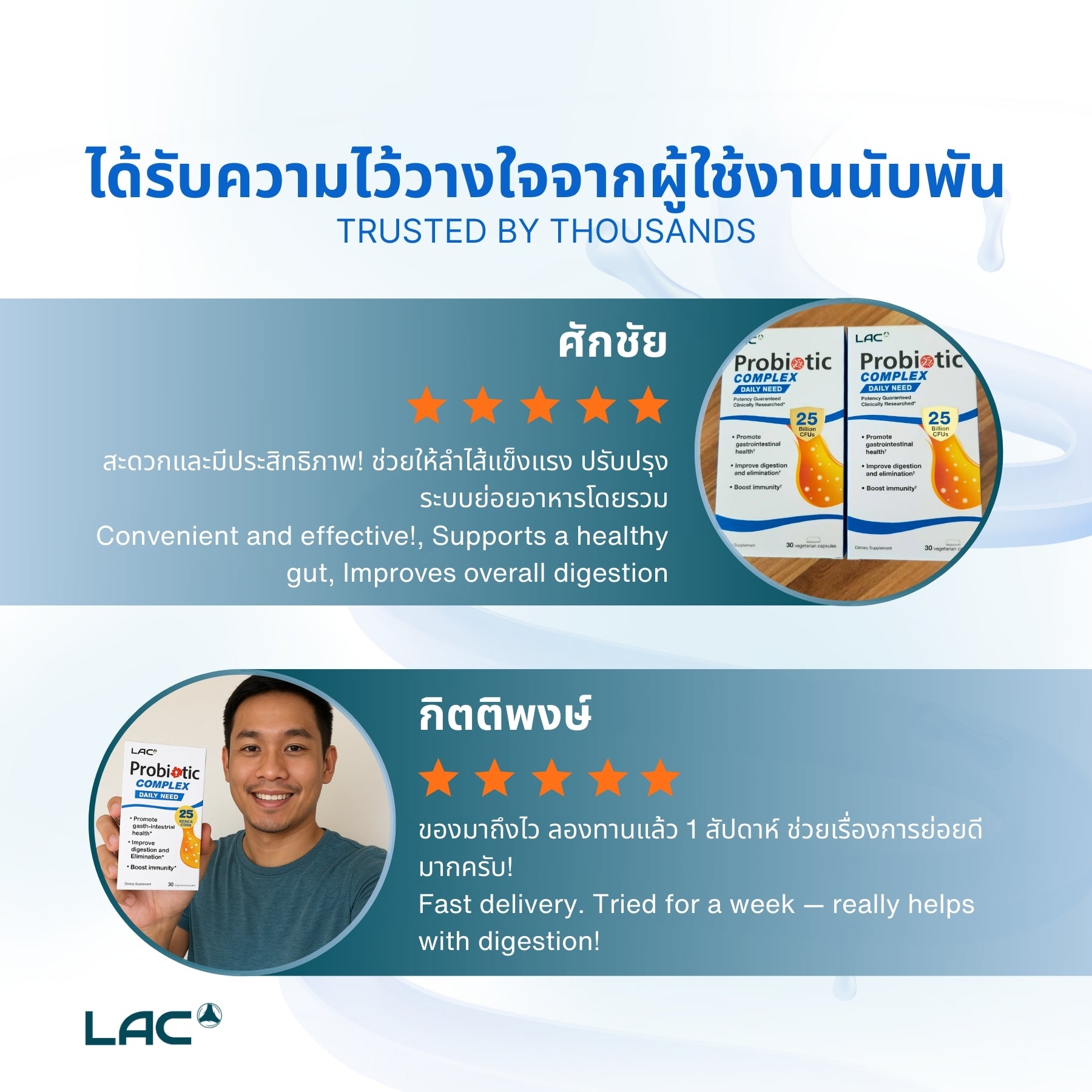 LAC Probiotic Complex Capsules 25 Billion CFU - Daily Support